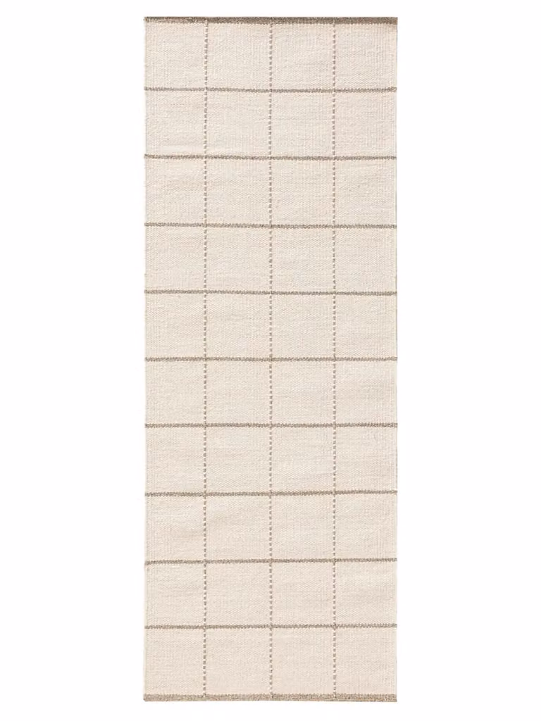 Alfombra de pasillo Benuta de lana beige con diseño moderno y rectangular, An/P: 70 x 200 cm