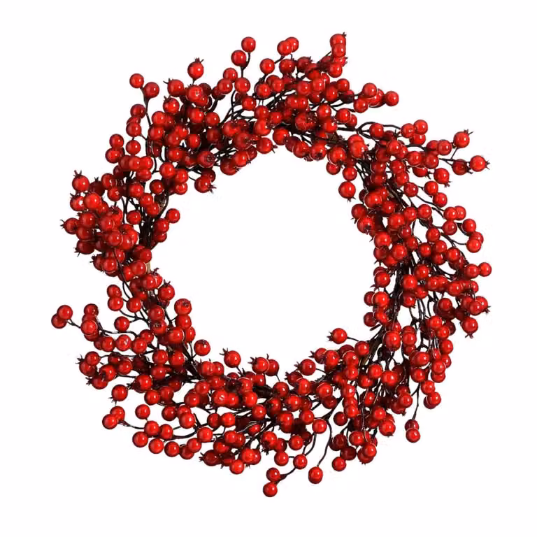 Corona decorativa de Navidad Mica Decorations, roja, redonda, An/P/Al: 50 x 50 x 10 cm