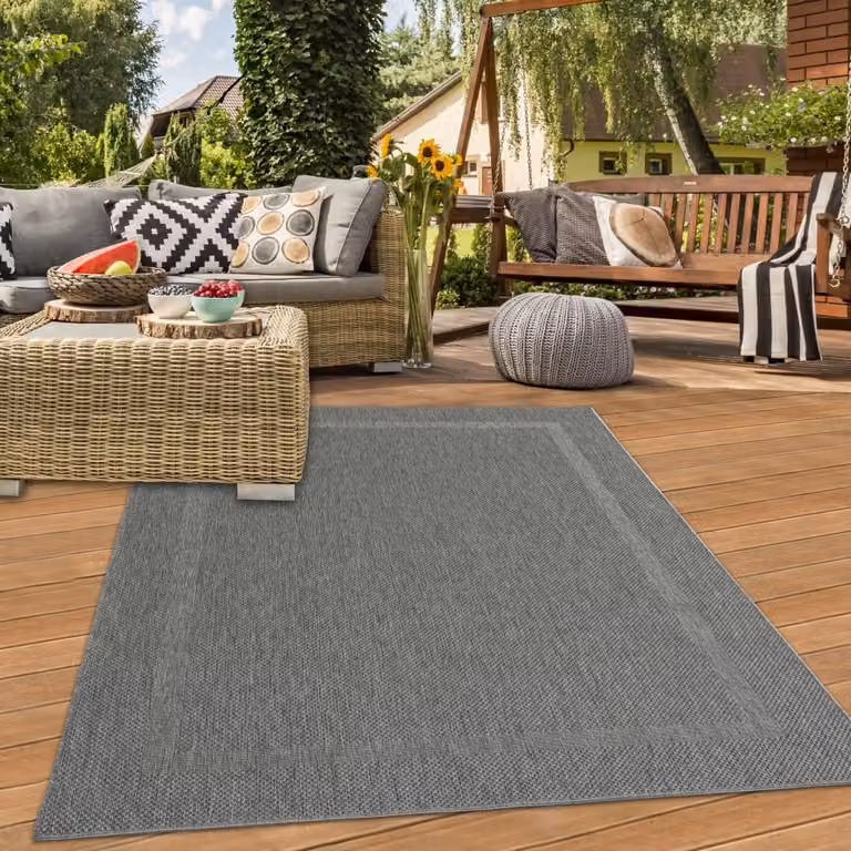 Alfombra clásica de sisal Teppich-Traum en color antracita, An/P: 160 x 220 cm