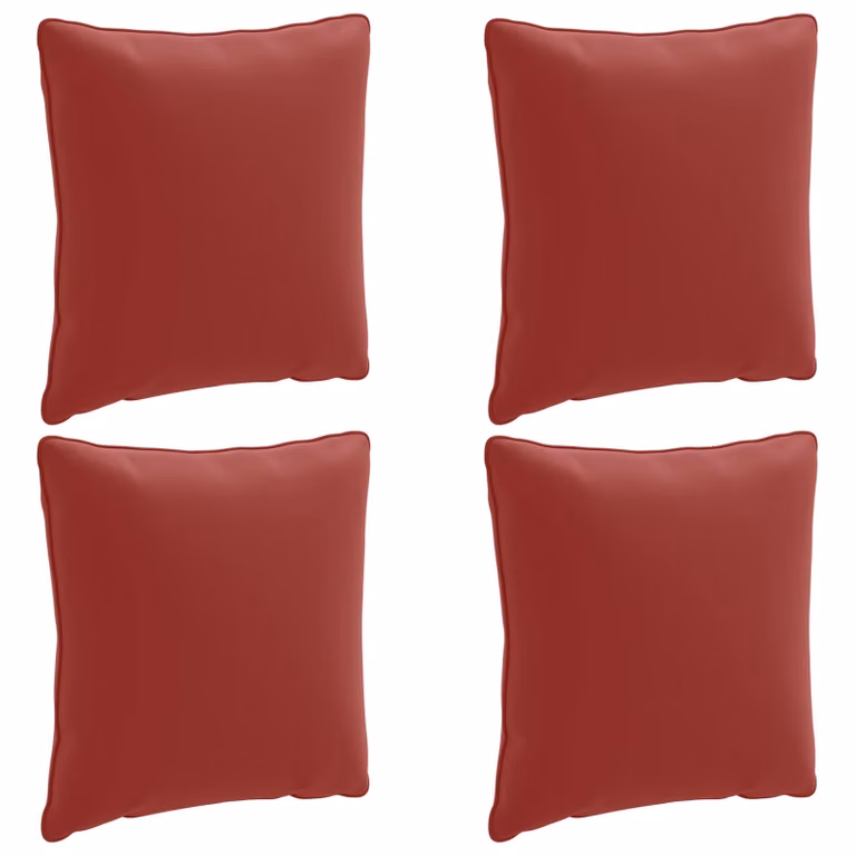 Set de 4 cojines de respaldo PUTTEN vidaXL de poliéster en color rojo vino