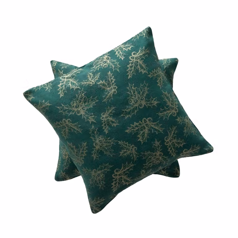 Lote de 2 fundas de cojín navideñas Gamusi de algodón en color verde, An/An/Al: 45 x 45 x 45 cm