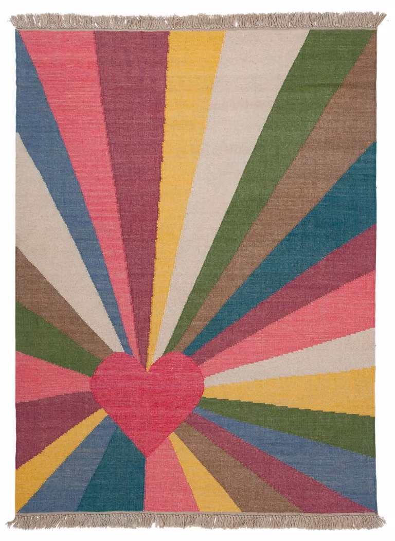 Alfombra kilim de lana multicolor con diseño de rayas de Carpet Living, An/P: 140 x 200 cm