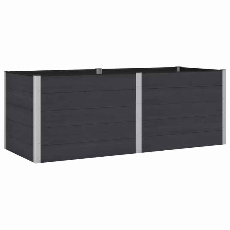 Arriate elevado vidaXL en negro de WPC y aluminio, An/P/Al: 250 x 100 x 91 cm