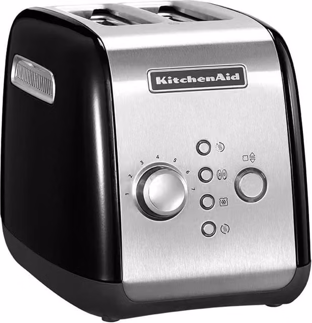 Tostadora Kitchenaid 5KMT221EOB de 2 rebanadas, 1100 W, color negro y acero inoxidable