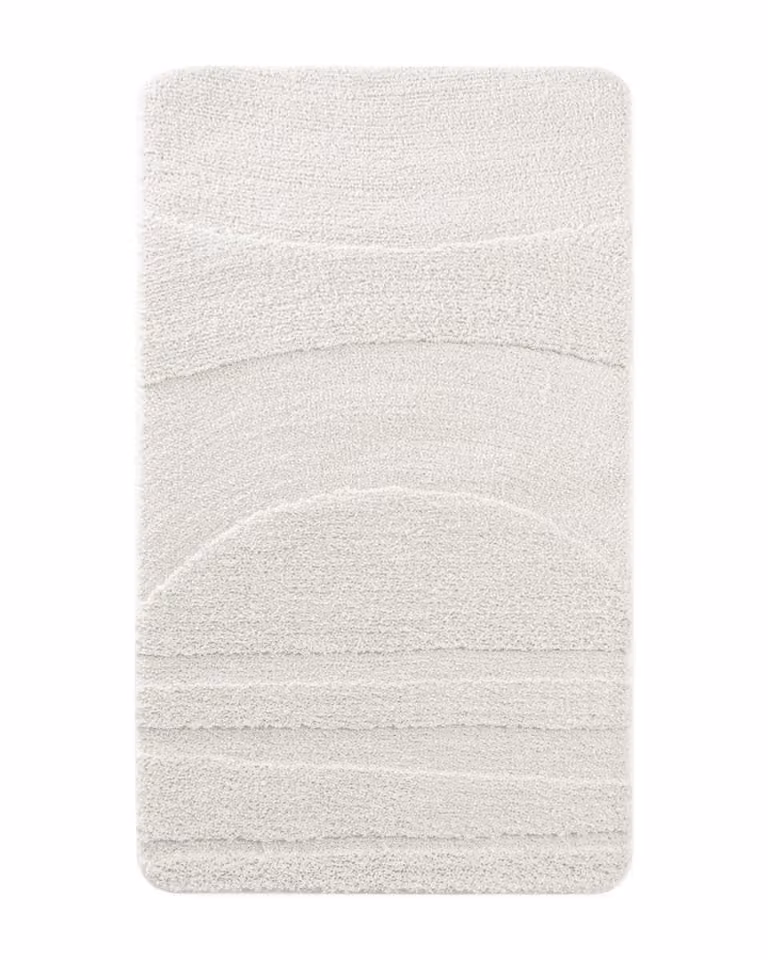 Alfombra de baño Wecon Home blanca de poliéster, antideslizante y lavable, An/P: 70 x 120 cm