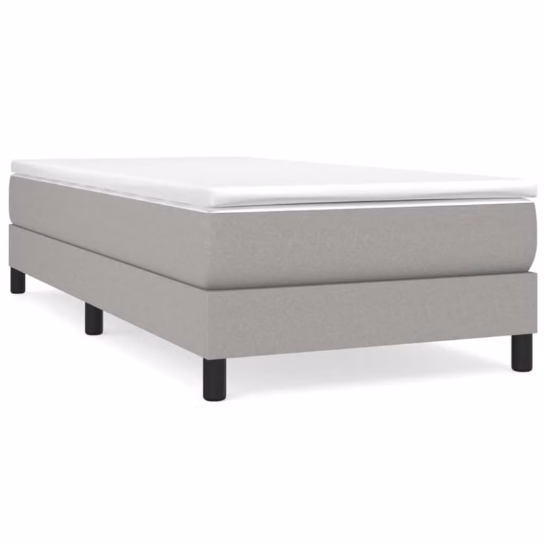 Estructura de cama tapizada Maison Chic en tela gris de 90 x 190 cm