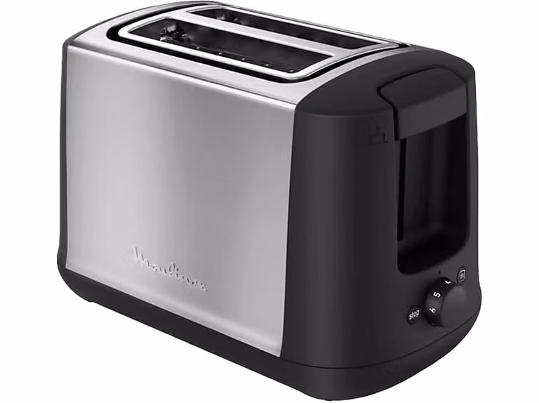 Tostadora Moulinex Subito LT3408 de 850 W con 2 ranuras en acero inoxidable color plata y negro