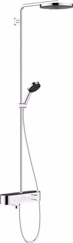 Sistema de ducha con termostato Hansgrohe Pulsify S en cromo con ducha lluvia y ducha de mano