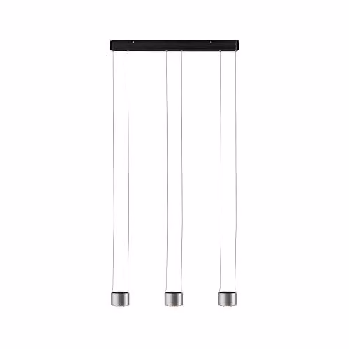 Lámpara colgante LED Paulmann Aldan regulable en negro y plata de aluminio con luz blanca cálida 2700 K