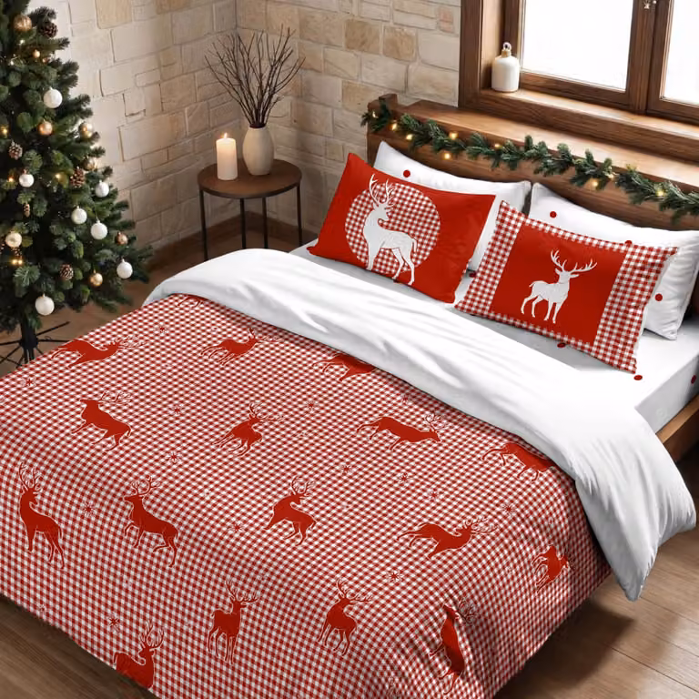 Funda nórdica de Navidad Decolores Home multicolor en poliéster, An/P: 155 x 220 cm