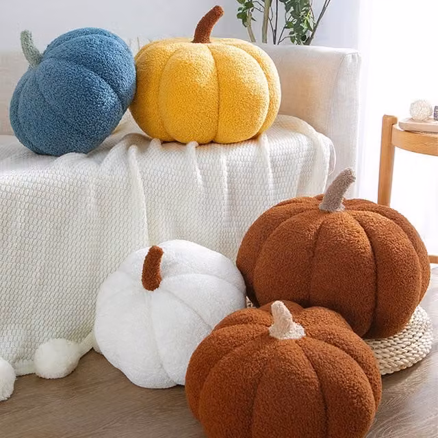 Cojín de peluche decorativo 3D de calabaza Pumpkinplush para otoño y Halloween, color naranja, An/P/Al: 20 x 28 x 35 cm
