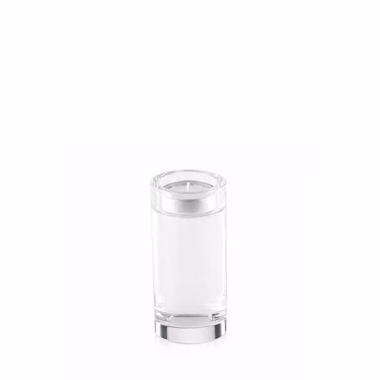 Portavela redondo de vidrio transparente Aulica para vela pillar, Altura: 12 cm
