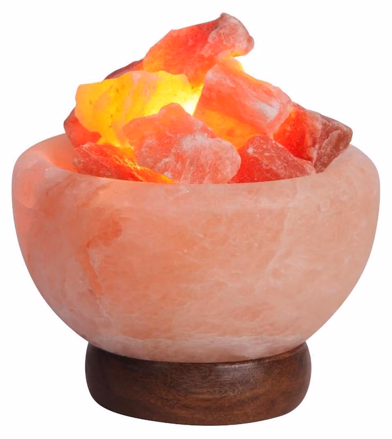 Lámpara de sobremesa Rabalux Fuji en madera y piedra, colores naranja y rojo, con casquillo E14 e IP20