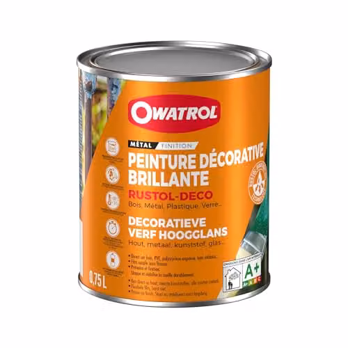 Pintura decorativa Rustol Deco de Owatrol para metal, color tierra marrón, 0,75 l