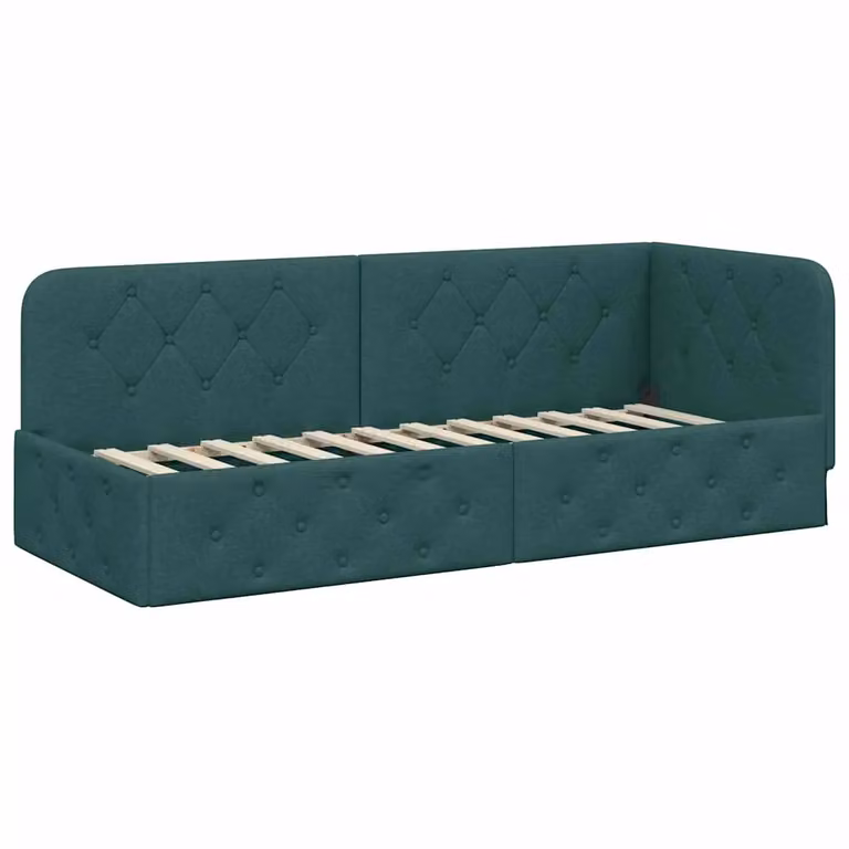 Estructura de cama de esquina moderna vidaXL tapizada en tela verde An/P/Al: 80 x 200 cm