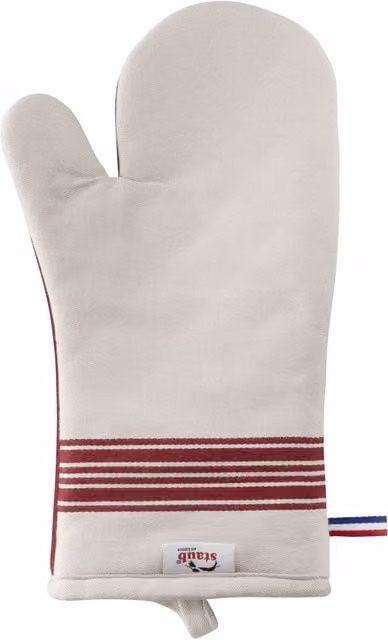 Set de 2 guantes de horno Staub French Line de algodón en color rojo y blanco para adultos