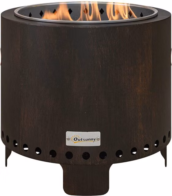 Fire Bowl sin humo NORTHIX de metal para jardín o camping, Diámetro: 45 cm