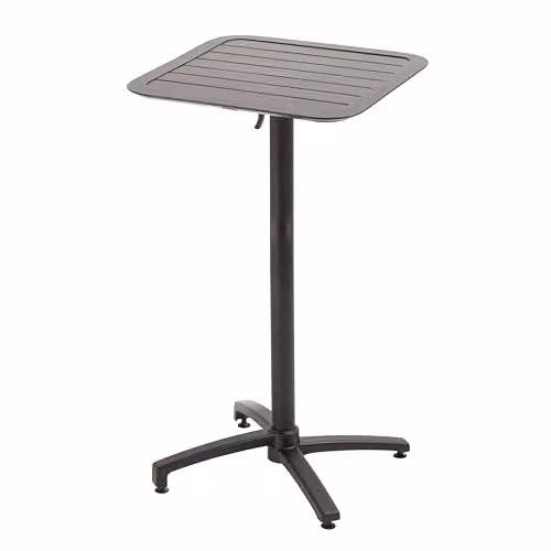 Mesa alta Oviala de aluminio negro con superficie inclinable para jardín An/P/Al: 60 x 60 x 108 cm