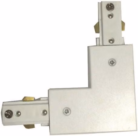 Conector de escuadra para carril de 3 vías monofásico F-BRIGHT en color blanco