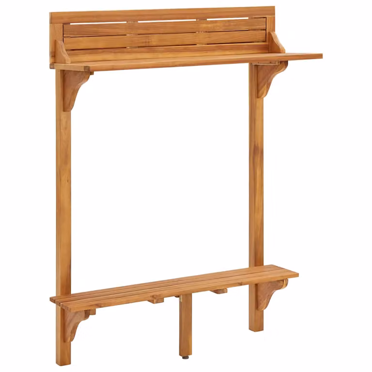 vidaXL Mesa alta de balcón de madera de acacia marrón An/P/Al: 90 x 37 x 122,5 cm