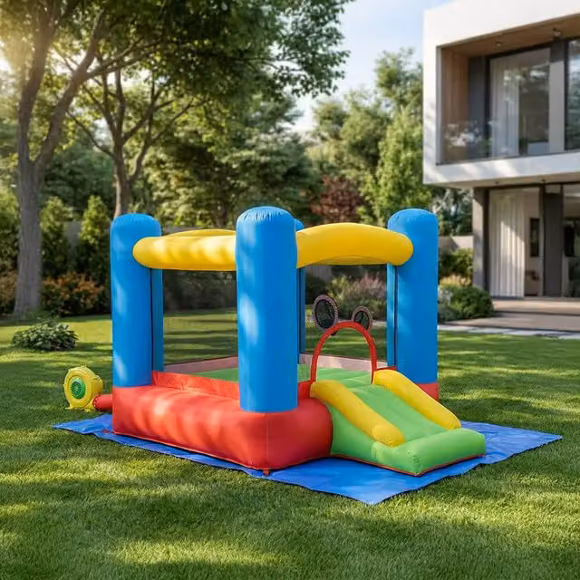 Castillo hinchable Home Deluxe con tobogán y piscina de bolas multicolor