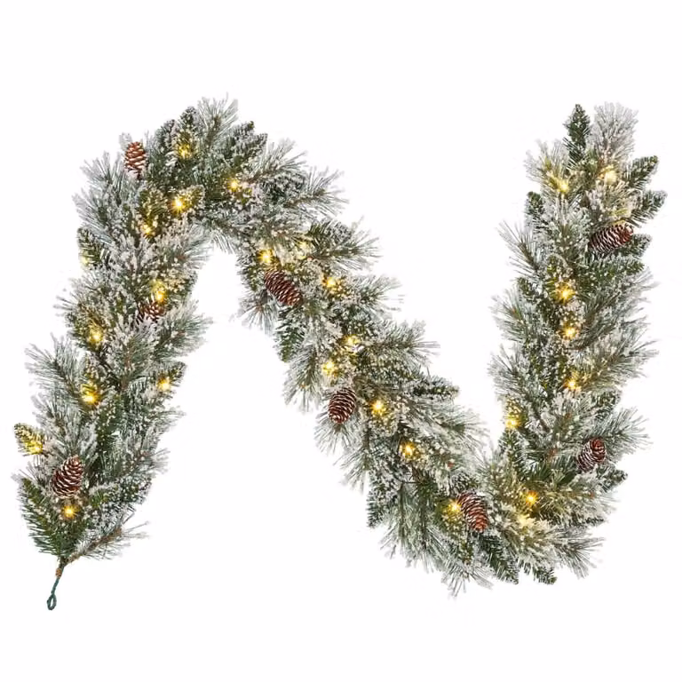 Guirnalda de Navidad LED de Black Box Trees en color verde con luz blanca cálida, An/P/Al: 20 x 20 x 180 cm
