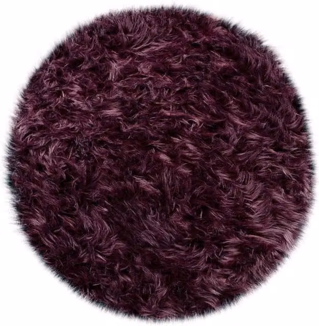 Alfombra de pelo largo Playara violeta redonda de 90 cm