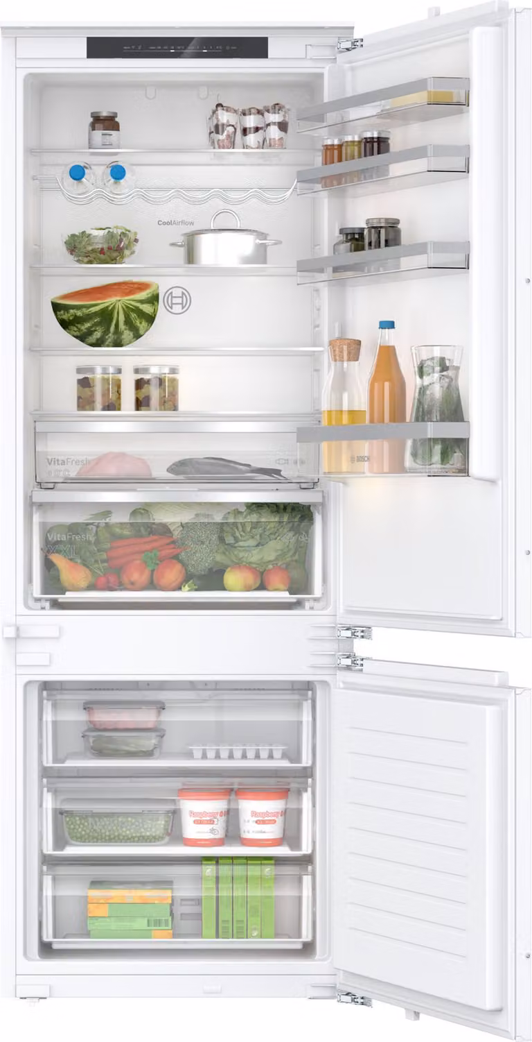 Frigorífico combi integrable Bosch Serie 4 KBN96VFE0 en color blanco con tecnología No Frost y Zero Degree Zone, capacidad de 383 l, An/P/Al: 70.8 x 65.5 x 193.5 cm