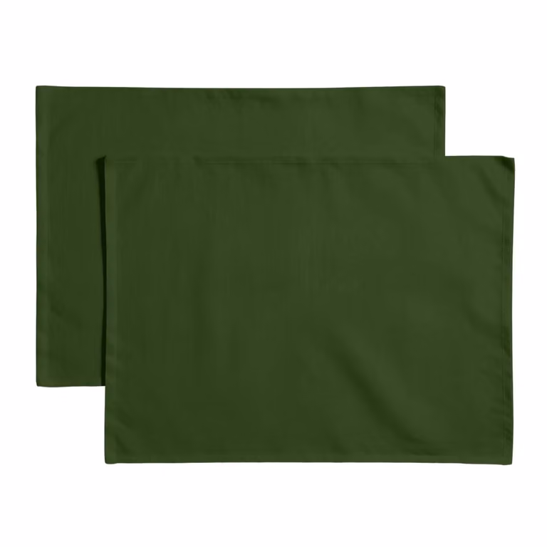 Set de 4 manteles individuales Muare Home de algodón orgánico antimanchas color verde An/P: 35 x 50 cm