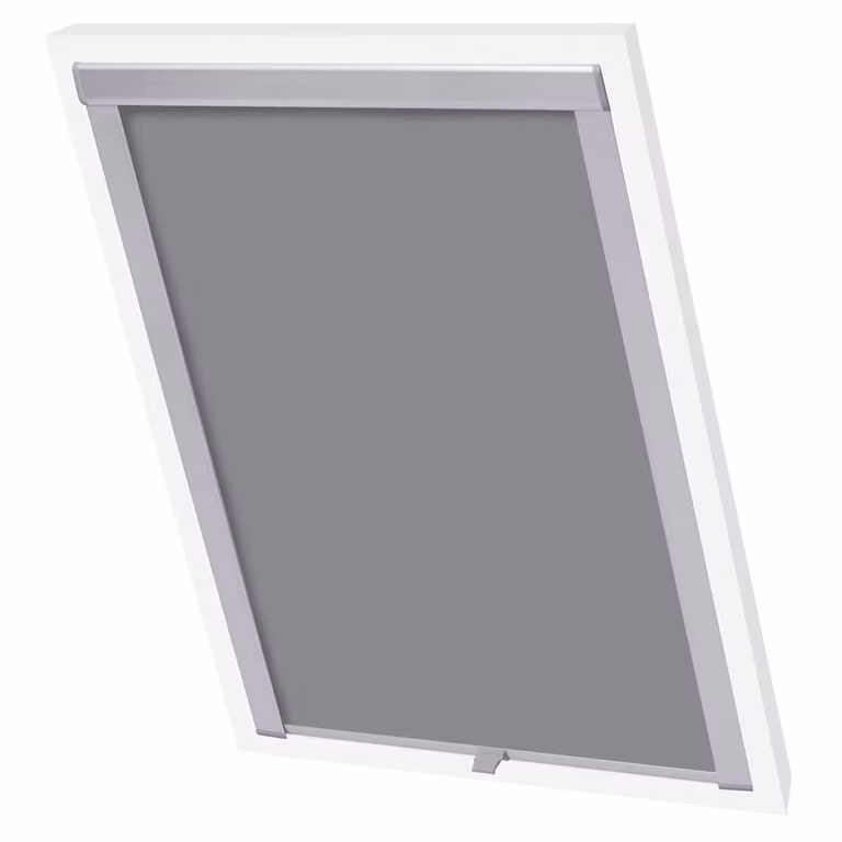 Persiana enrollable opaca térmica de poliéster gris vidaXL