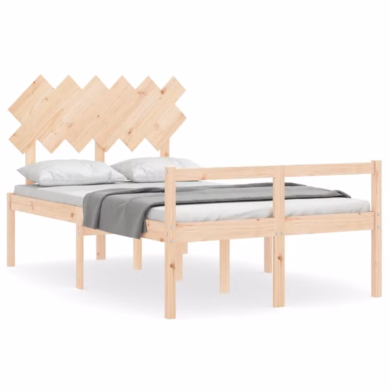 Cama para personas mayores vidaXL de madera maciza de pino con cabecero, An/P/Al: 120 x 200 cm