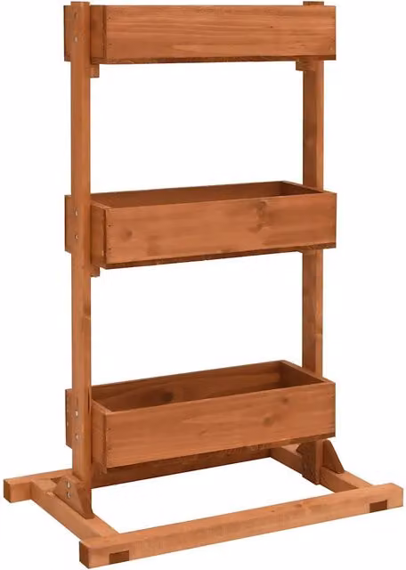 Estantería para plantas Helloshop26 de madera de abeto marrón con estilo rústico, An/P/Al: 52 x 30 x 78 cm
