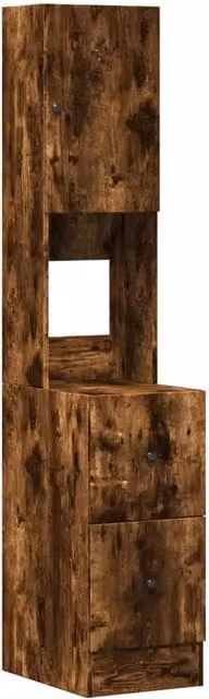 Armario de cocina Helloshop26 de diseño moderno en madera de roble color marrón y beige, An/P/Al: 35 x 50 x 180 cm