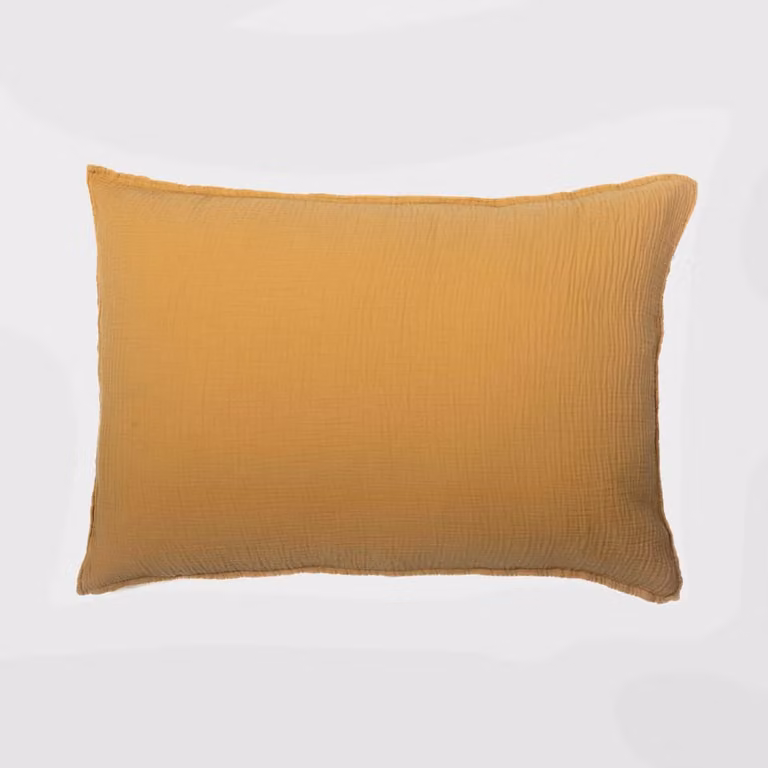 Funda de almohada de algodón de Maison d'été en color amarillo, 50 x 70 cm