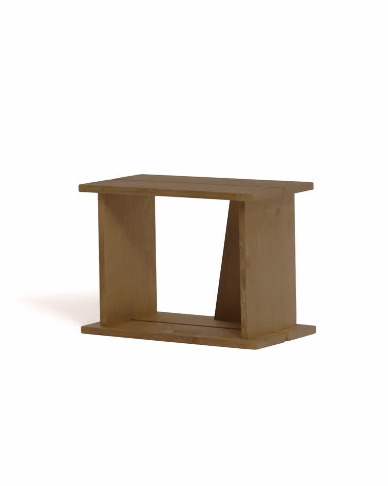Estantería modular Hannun de madera de abeto en color marrón para salón u oficina