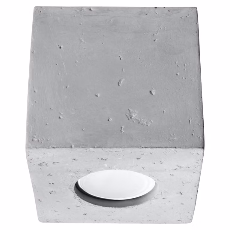 Lámpara de techo industrial Sollux Quad en color gris concreto con casquillo GU10 para LED, Altura: 10 cm