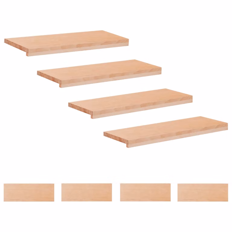 Set de 8 alfombras para escalones vidaXL de diseño moderno en color beige y marrón, An/P/Al: 80 x 25 x 2 cm
