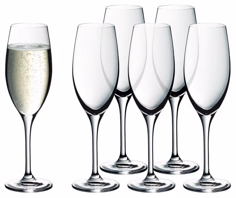 Set de 6 copas de champán EasyPlus de WMF en cristal transparente aptas para lavavajillas