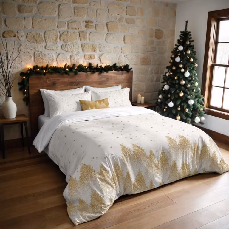 Funda nórdica de Navidad Muare Home multicolor en poliéster, An/P/Al: 240 x 220 cm