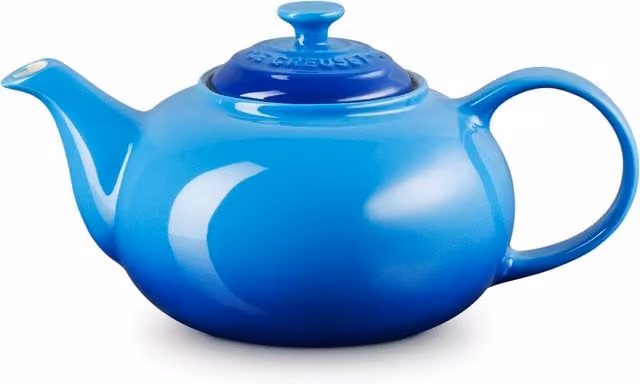 Tetera clásica de cerámica gres Le Creuset en azul