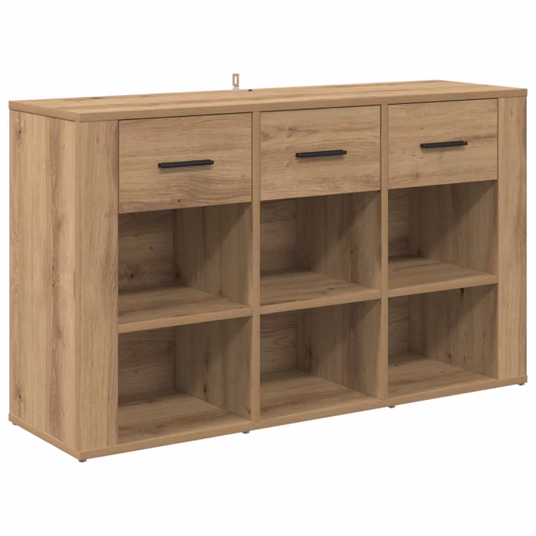 Vitrina vidaXL de Roble Artisan en Madera de Ingeniería, Color Marrón y Negro, An/P/Al: 100 x 30 x 59,5 cm