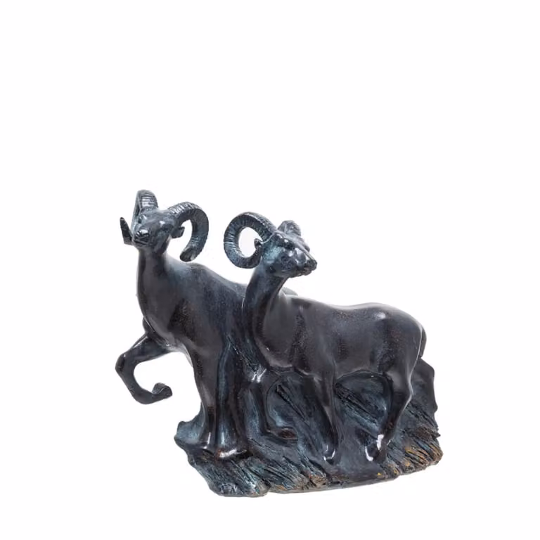 Estatua decorativa de reno y cierva Sia Deco en color negro para mesa