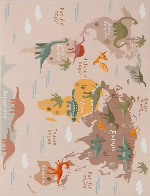 Alfombra infantil Bini beige de diseño moderno y antideslizante, An/P: 100 x 200 cm