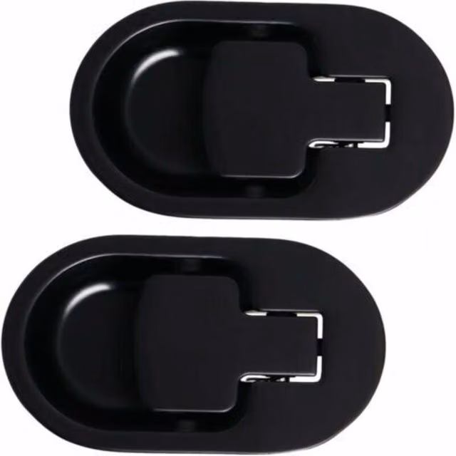 Set de 2 palancas de sofá reclinable ODIPIE en aluminio negro mate con mango metálico