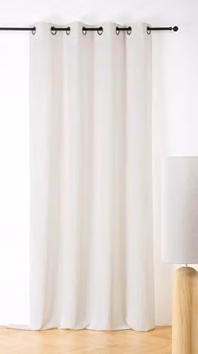 Cortina Linder Colección Priscilia de Rayas Blancas con Ojales An/P/Al: 140 x 265 cm