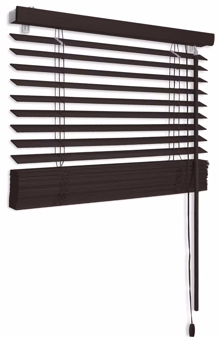 Persiana veneciana de madera Sol Royal color marrón An/Al: 100 x 160 cm