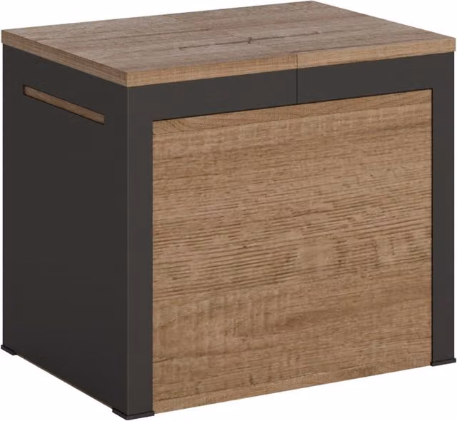 Banco extensible Itamoby en acabado roble natural y estructura de hierro antracita An/P/Al: 305 x 55 x 40 cm