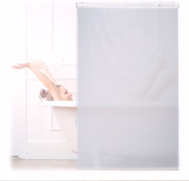 Estor enrollable hidrófugo para ducha y bañera relaxdays, color blanco, An/Al: 100 x 240 cm