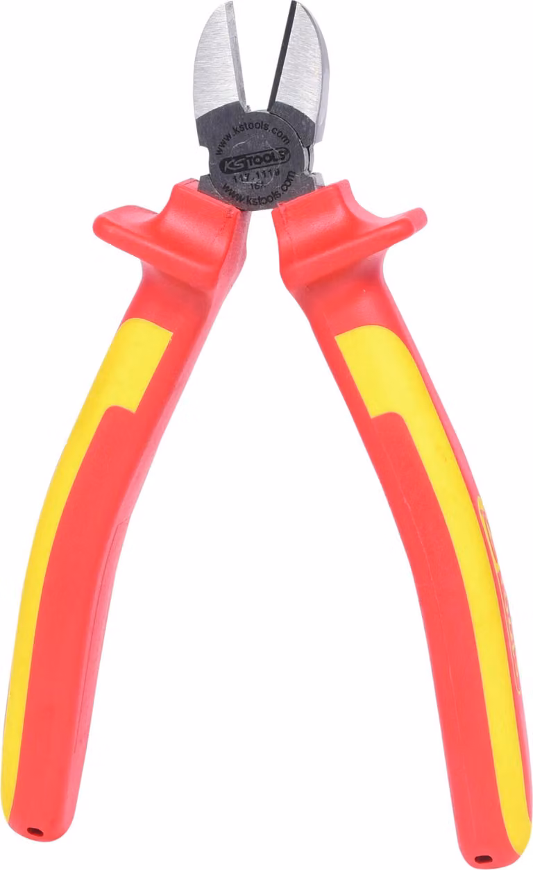 Alicate de corte diagonal aislado KS Tools de acero color plata, 160 mm