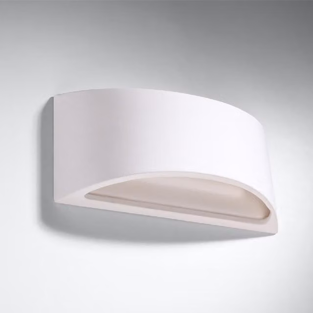 Aplique de pared Vixen de Sollux en cerámica blanca de estilo moderno